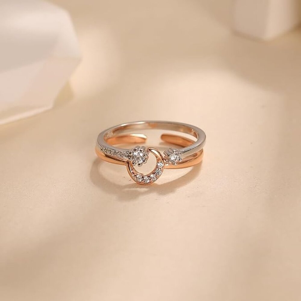 Star Moon Stackable Double 925 Celestial Ring - R… - image 2